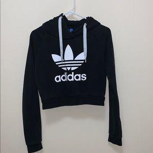 Adidas Cropped Black Sweater Size S